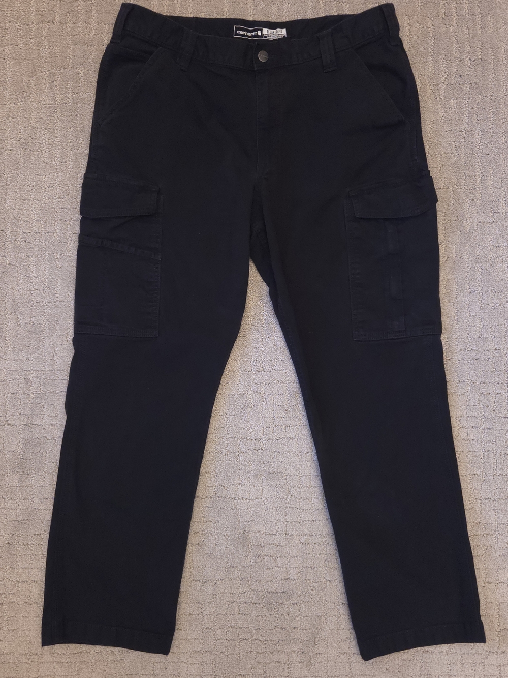 Carhartt Rugged Flex Relaxed Fit Canvas Cargo Work Pants Black 36x30